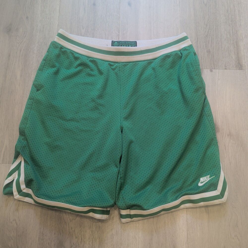 Nike Shorts Mens XL Green Supreme Court Mesh Baggy Heavyweight Vintage